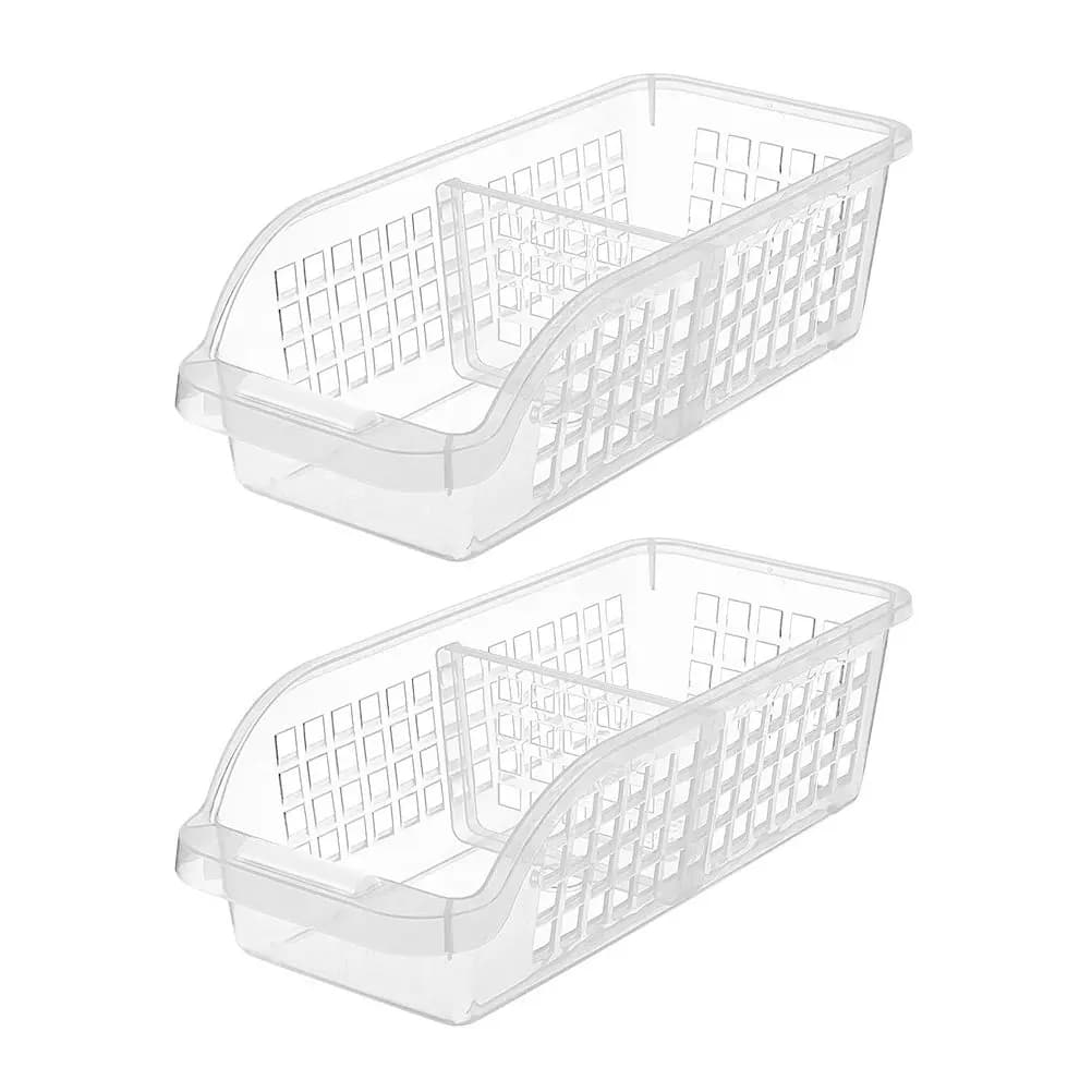 2 Contenitori Premium in Plastica Trasparente per Frigorifero, Porta Alimenti per Frutta, Verdura, Ingredienti e Uova