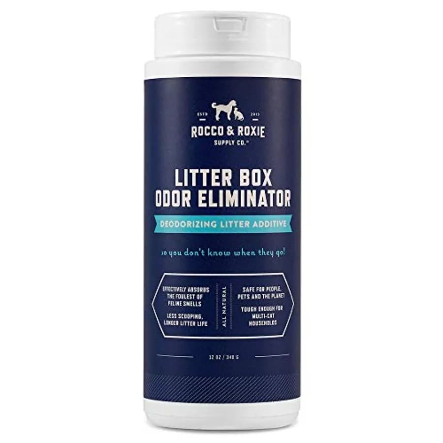 Rocco and Roxie Litter Box Odor Eliminator, Best Natural Urine Deodorizer, Cat Box Deodorizer, Smell Control, Odor Absorber, Sa