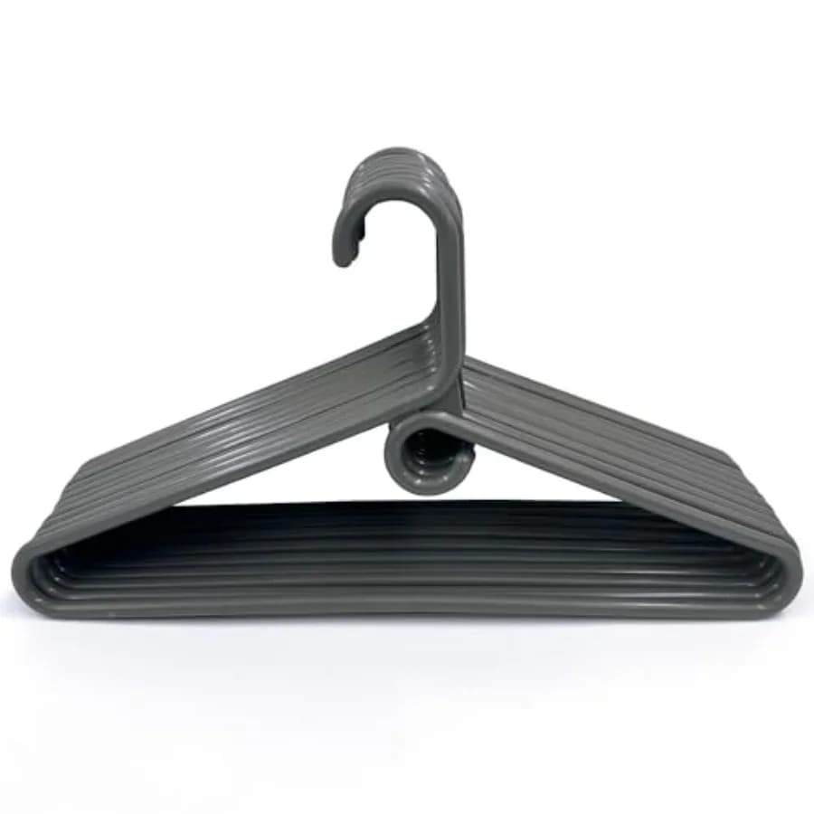 Clothes Hangers 10 Pack Plastic - Heavy Duty Space Saving Coat, Velvet Hangers, Pant Hangers for Closet Organization - Durable