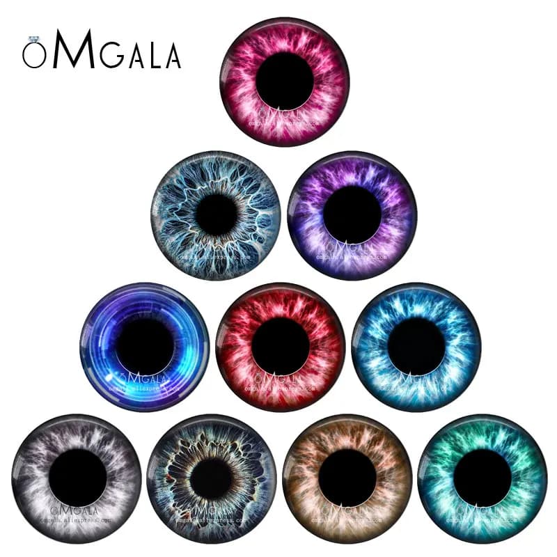 Beauty Dragon Animal Eyes Dolls Toy Eyeball Mixed 10pcs 8mm-40mm Round photo glass cabochon demo flat back Making findings