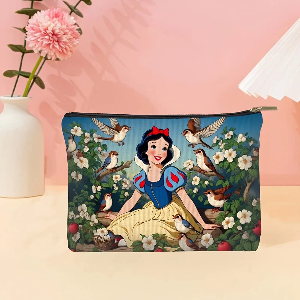 1 borsa per trucco Disney Biancaneve, borsa per gioielli, borsa per riporre gioielli con cerniera da viaggio perfetta - divertente regalo di compleanno