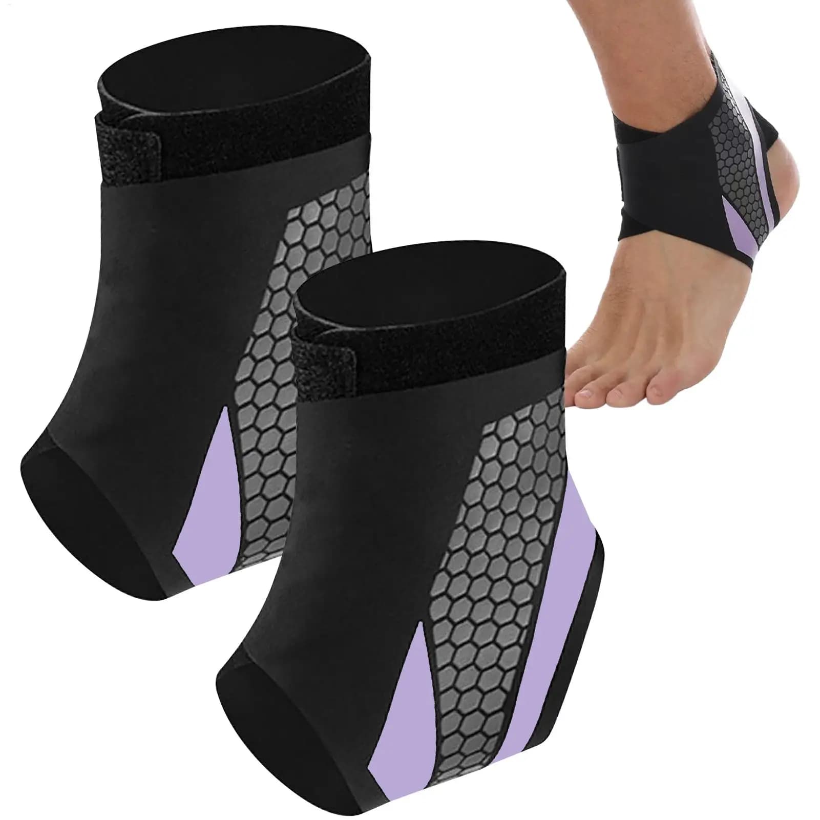 Tutore di supporto per caviglia Stabilizzatore protettivo regolabile per piede Avvolgente Tutore per caviglia sportivo per donna per il recupero da infortuni Basket