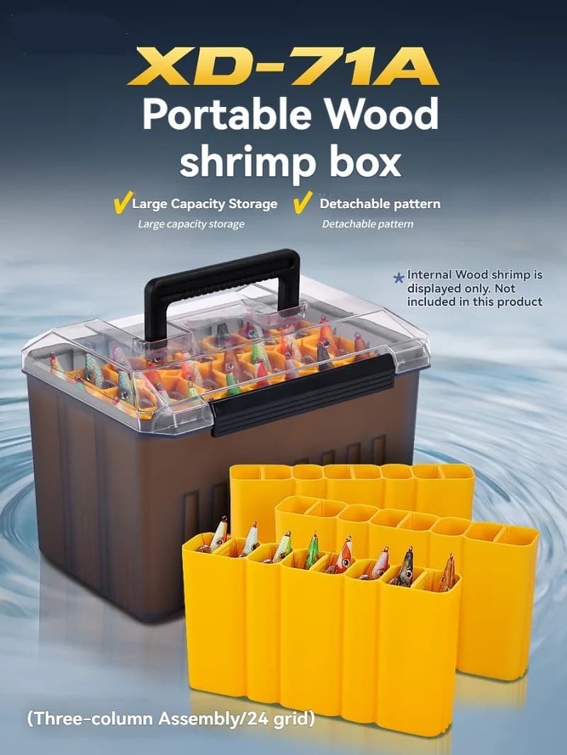 Fishing equipment box Organizer boxes for jig squid Mesh metal jig box with bait spoon Plastic storage box for fishes Hard bait container