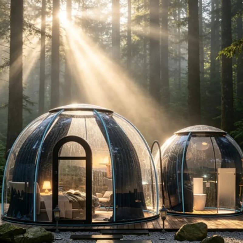 Starry Sky Glamping Bubble Dome House Tent Room 3m 5m 8m Prefab PC Transparent Geodesic Dome for Camping Villa Sale