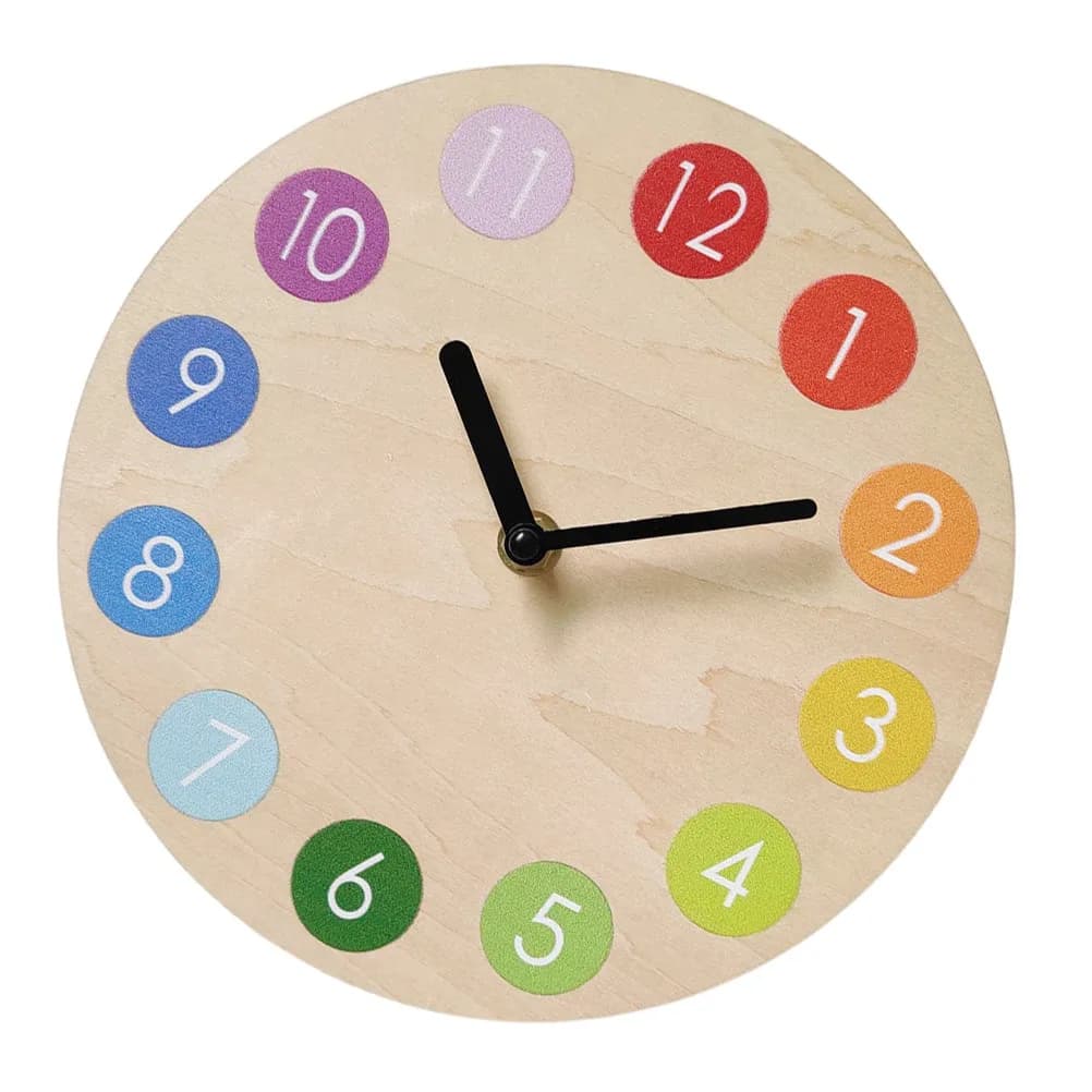 Orologio da Parete Decorativo in Legno con Movimento Silenzioso per Soggiorno e Camera da Letto, con Elegante Finitura Arcobaleno