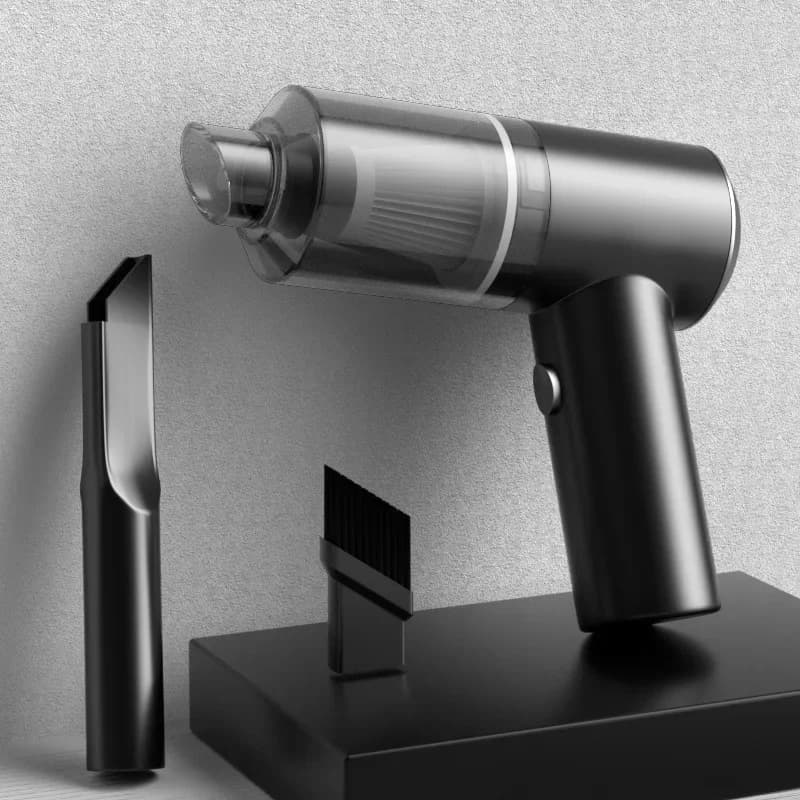 Aspirapolvere per auto con ricarica wireless Mini accessorio automatico a forma di pistola portatile a doppio uso asciutto e bagnato