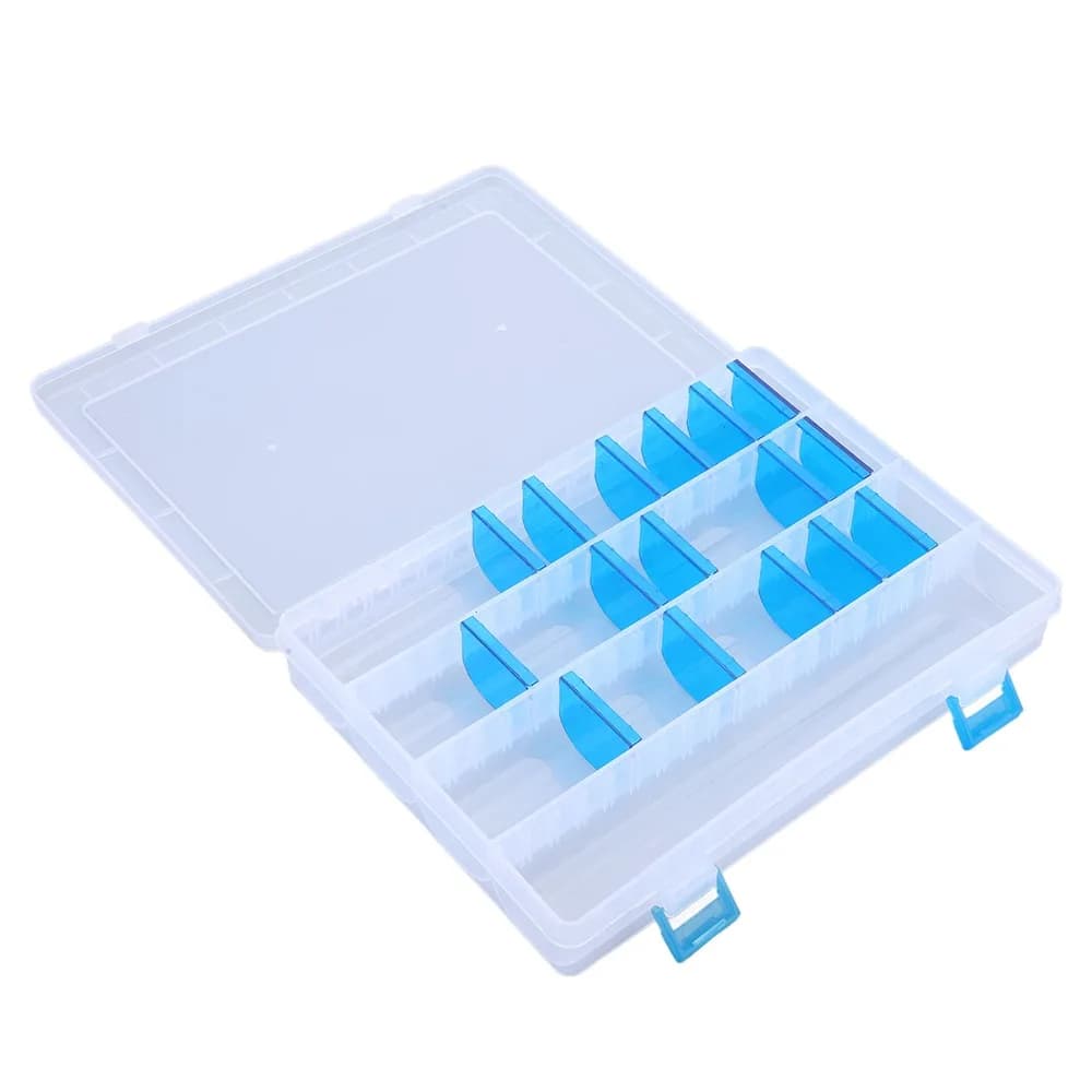 PVC Fishing Tackle Box 25.1*18*3.7cm Clear Visible Fishing Tackle Storage Box Transparent Lightweight