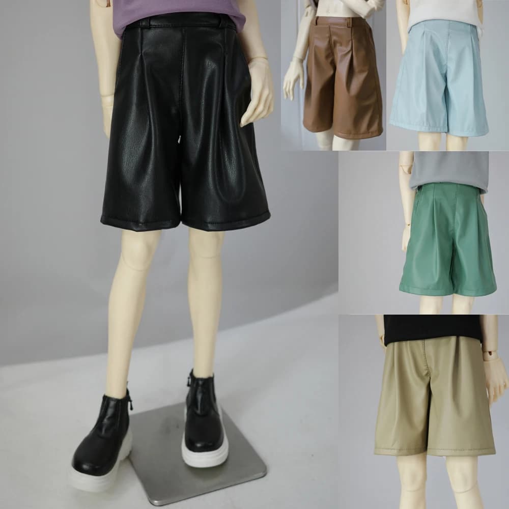 D09-2 giocattolo fatto a mano per bambini 1/4 1/3 SD10 zio ID75 bambola BJD/SD bambola in pelle PU versatile pantaloncini di pelle a gamba larga pantaloni 1 pz