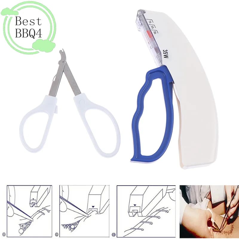 BBQ4 Suture chirurgiche monouso in acciaio inossidabile per chirurgia medica, macchina per cuciture cutanee, sterilizzata, confezione neutra, estrattore di chiodi