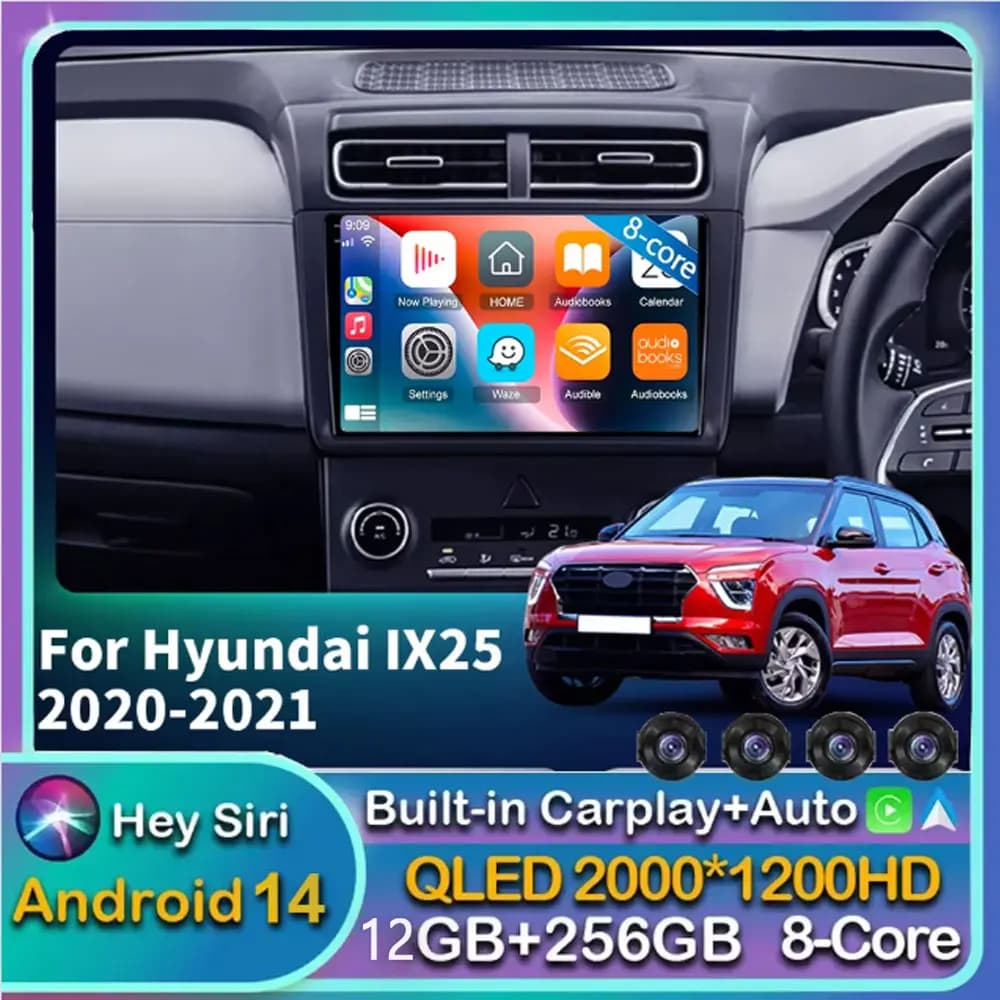 Android14 Car Radio For Hyundai Creta 2 IX25 2020 2021 Navigation GPS Multimedia Video Player Stereo Carplay+Auto DSP WiFi+4G BT