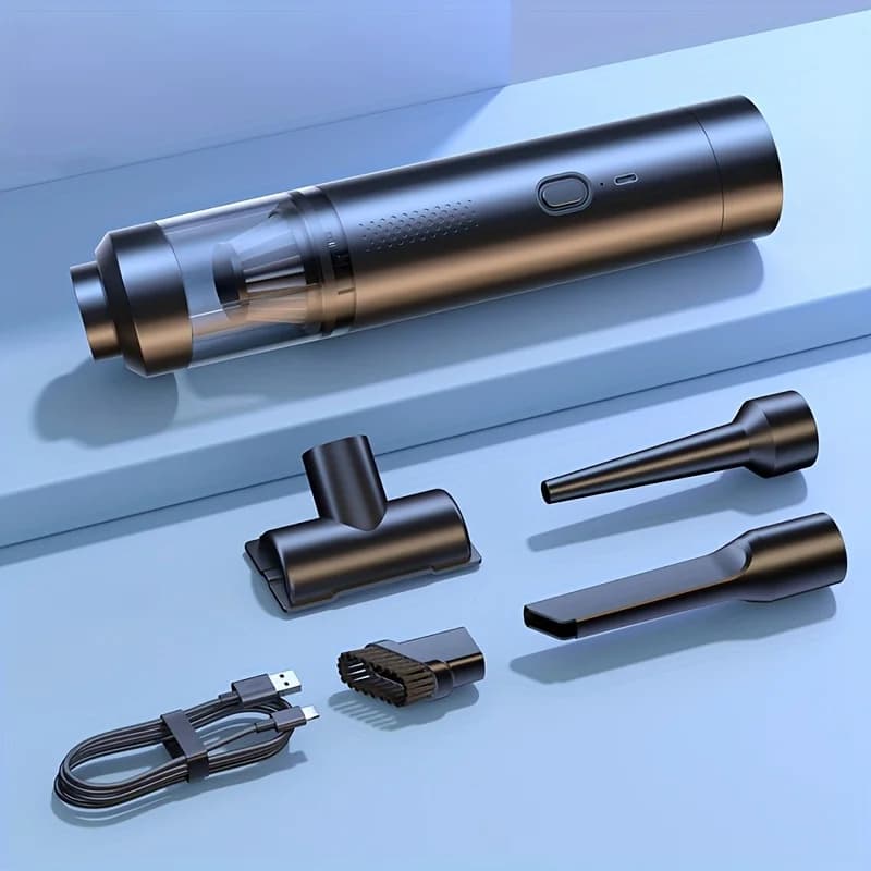 Aspirapolvere portatile per auto: wireless, ricaricabile tramite USB, aspirazione potente, adatto per uso domestico e in auto