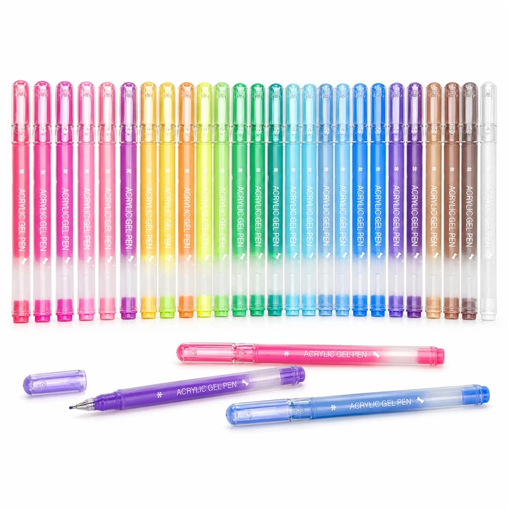 12 Colors Acrylic Gel Pens Set 0.8mm Fine Tip 3 Pastel Tone Sets Waterproof Quick Dry Detail Drawing Coloring Journaling Crafts