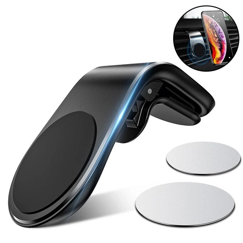 Magnetic Car Phone Holder Air Grip Clip Holder Mobile Bracket with 360 Rotating Support for GPS cell phone in car for iPhone Samsung Huawei