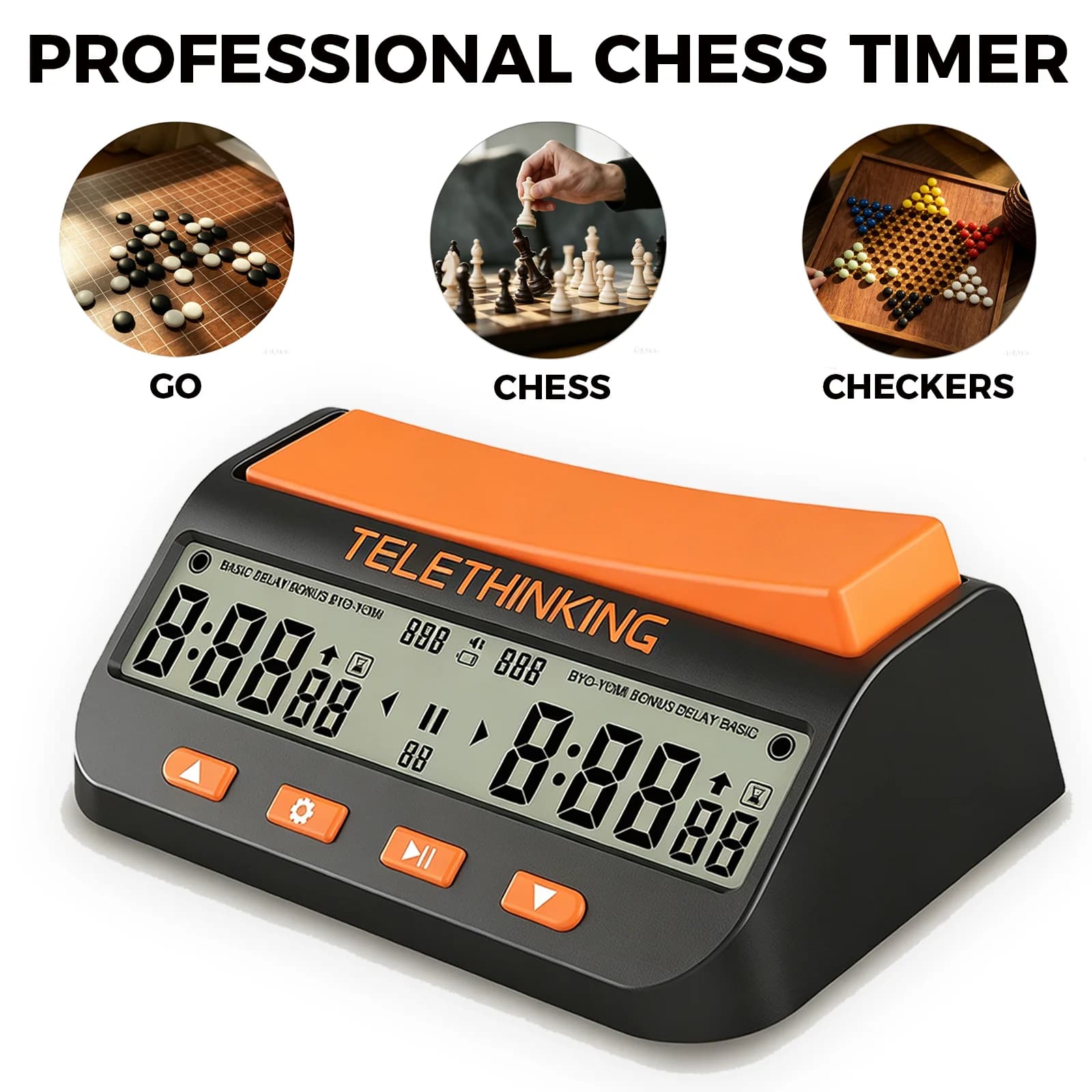 Timer Digitale per Scacchi GC01, Orologio Professionale Portatile Multifunzione con Conteggio Crescente/Decrescente, Cronometro di Precisione per Giochi da Tavolo