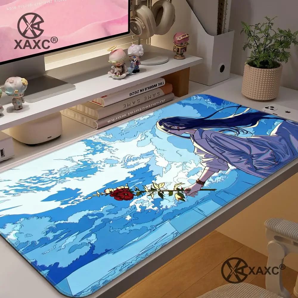 Celluloid Style Anime Girl XAXC Mouse Pad large keyboard mouse desk pad non-slip rubber gaming mouse pad laptop mouse carpet