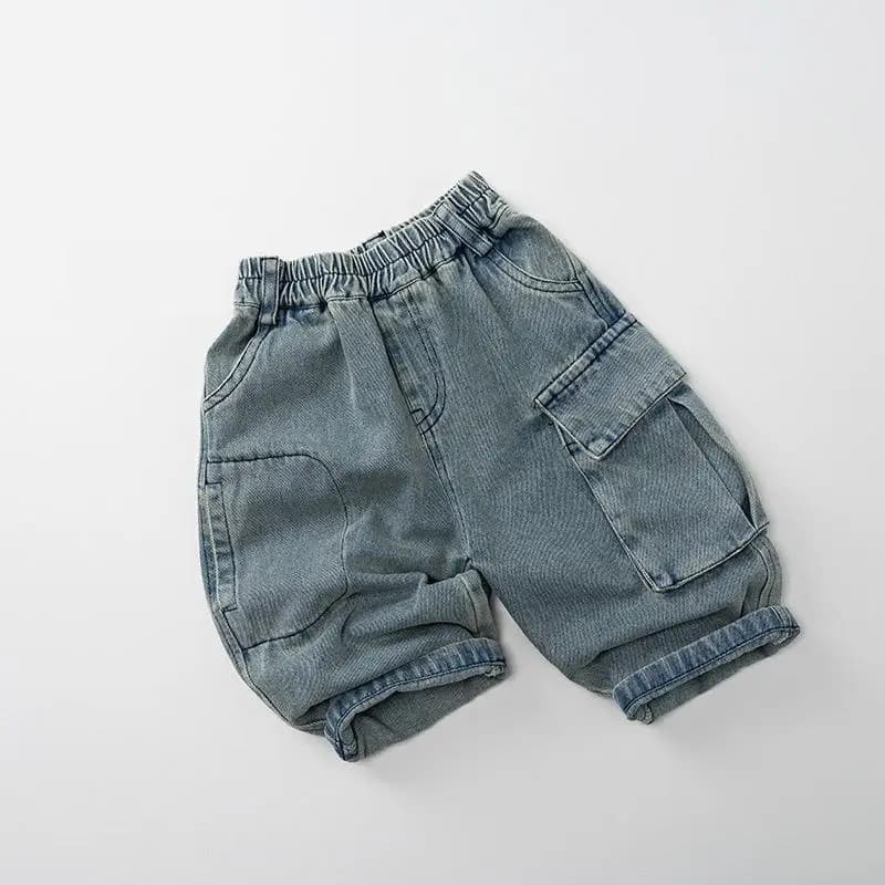 2025 Autunno Nuovi Bambini Pantaloni di jeans larghi Solid Neonate Pantaloni casual Jeans di moda Ragazzi Tasca Pantaloni cargo Abbigliamento per bambini