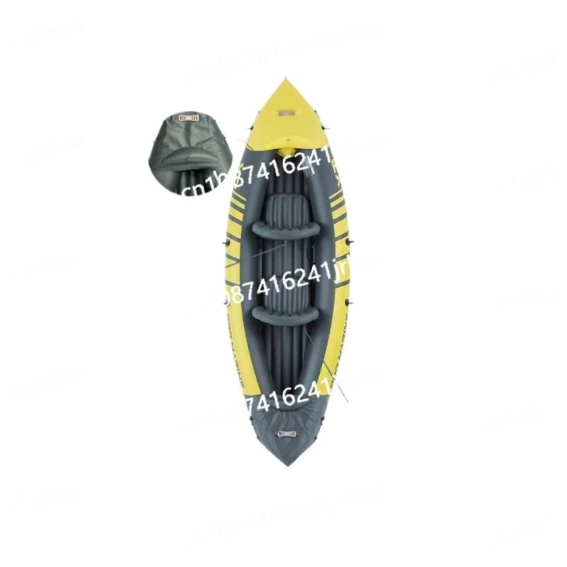 Sedili gonfiabili per kayak con 2 pagaie in alluminio, cuscini, 2 doppie pagaie