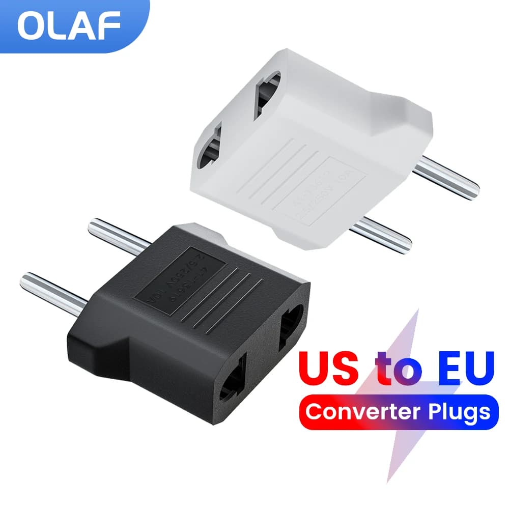 Adattatore per presa elettrica da 4,8 mm/4.0 mm da US a UE Spine per presa elettrica Convertitore di ricarica rapida da viaggio portatile Connettore di alimentazione