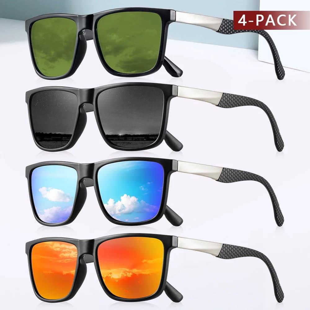 CRIXALIS 4 pezzi occhiali da sole polarizzati per uomo donna pesca guida golf specchio occhiali da sole neutri ombra antiriflesso UV400