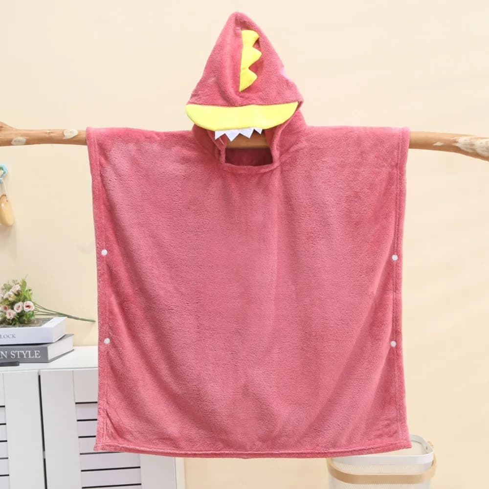 Asciugamano da bagno per bambini in cartone animato Asciugatura rapida con cappello Accappatoio con cappuccio Velluto corallo Morbido mantello da cartone animato Asciugamano Accappatoio da notte