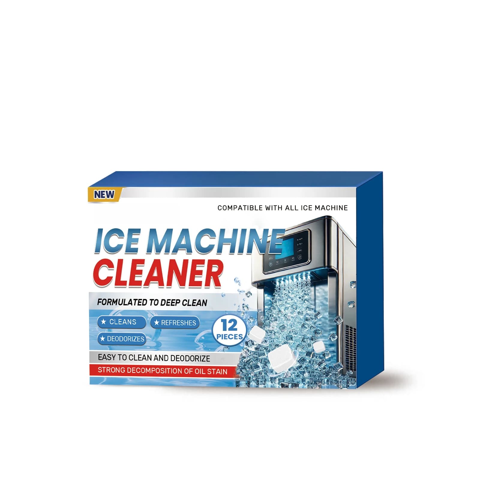 Ice machine cleaning tablets, convenient and gentle cleaning for home use, descaling and deodorizing, daily care ice machine