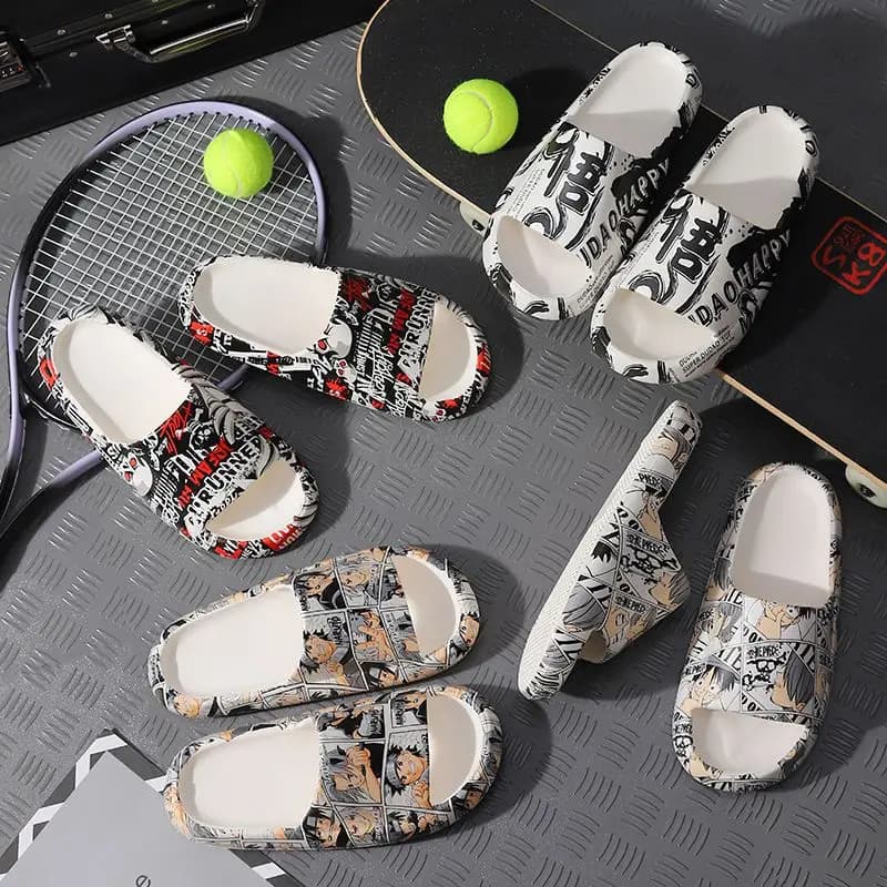 Ciabatte da Coppia One Piece Stile Coreano alla Moda per Uscire e per Casa, Sandali Morbidi con Suola Spessa per Interni