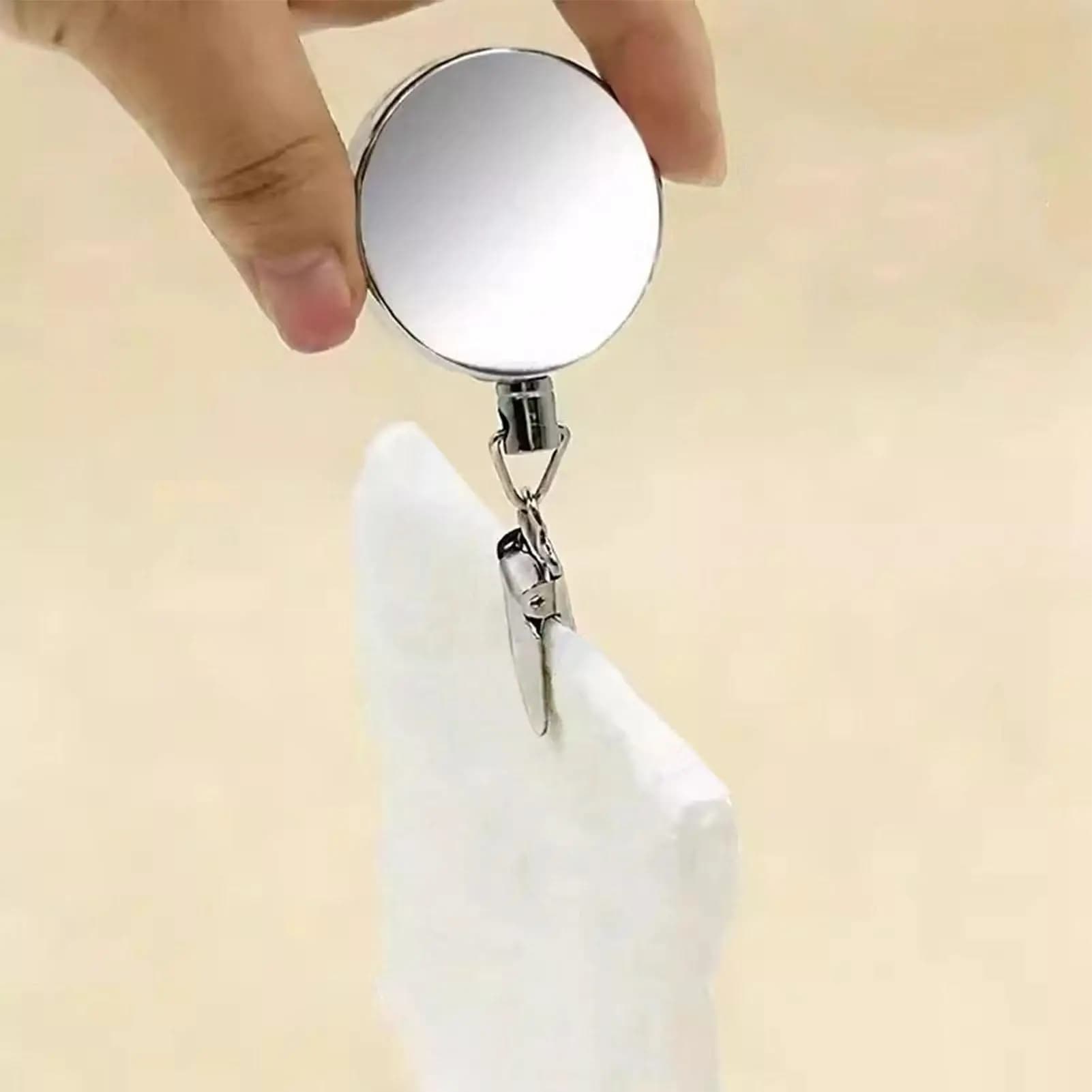 Retractable Towel Rack Self-Adhesive Wall Mounted Hand Towel Holder With Metal Cable Clamp For Bathroom Kitchen