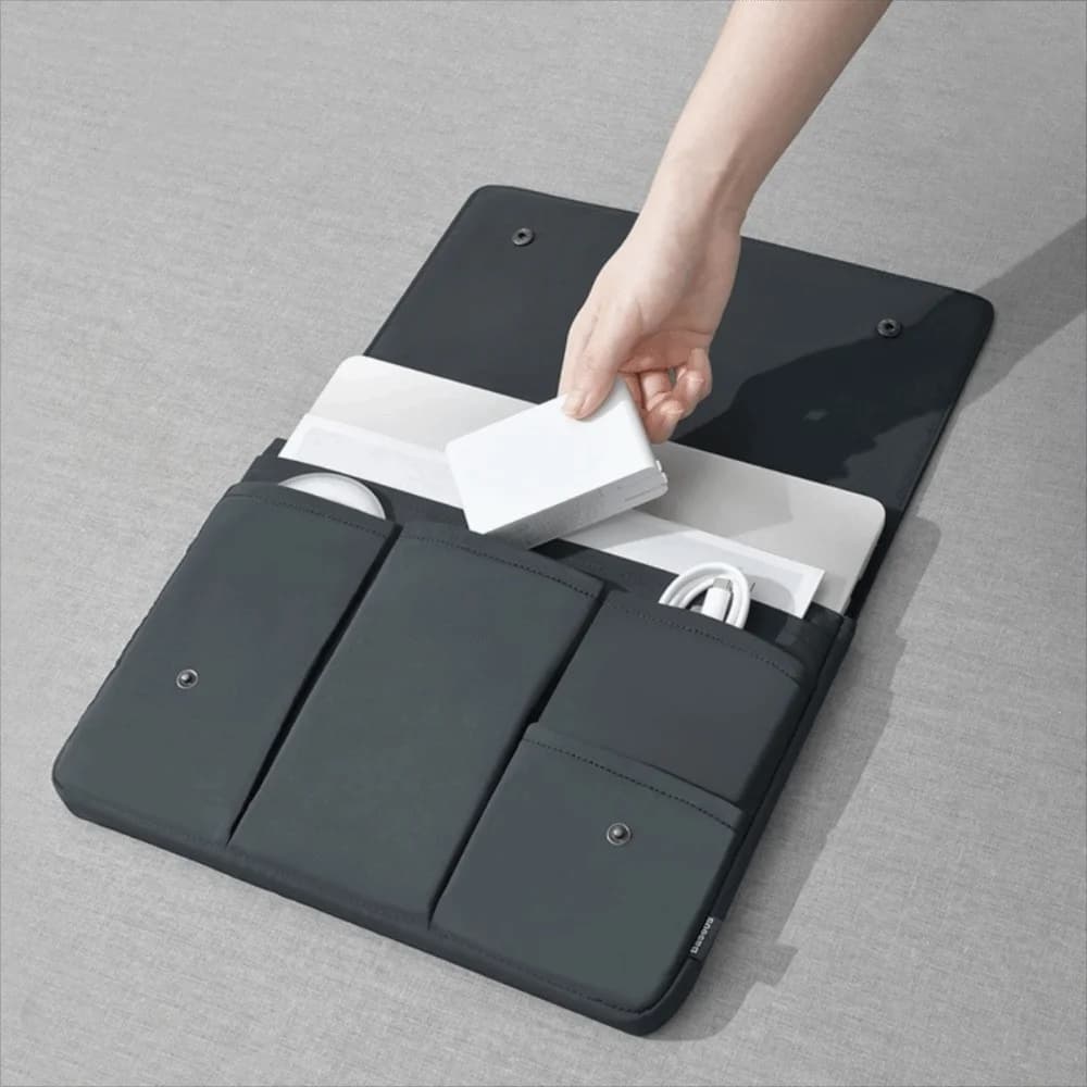 Custodia per laptop da 14/15 pollici impermeabile con copertura a ribalta, borsa interna per laptop, multi-scomparto, antiurto, custodia protettiva per laptop da ufficio