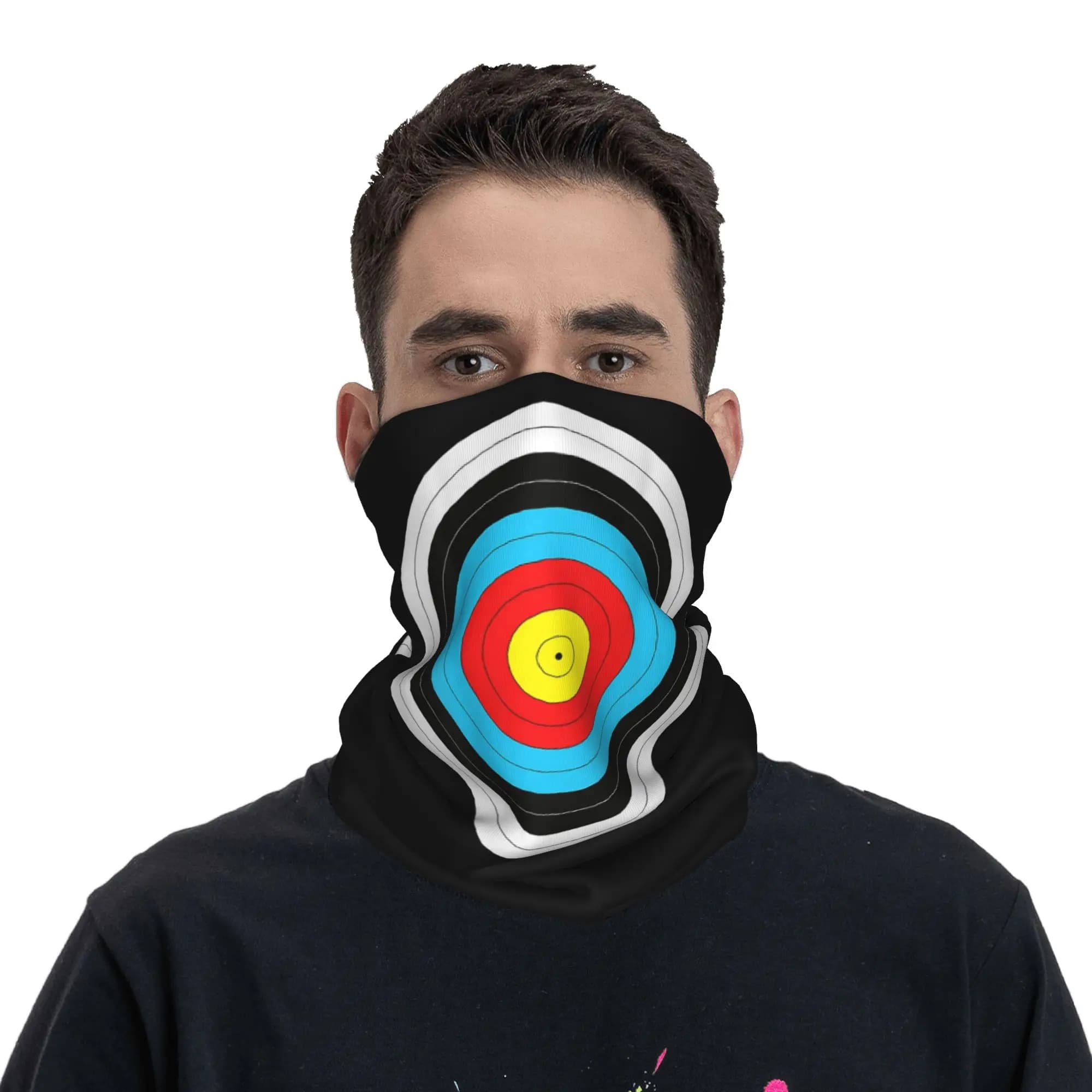 Divertente bandana con stampa bersaglio da tiro con l'arco, copricollo, sciarpa avvolgente, copricapo, ciclismo, unisex, per adulti, per tutte le stagioni