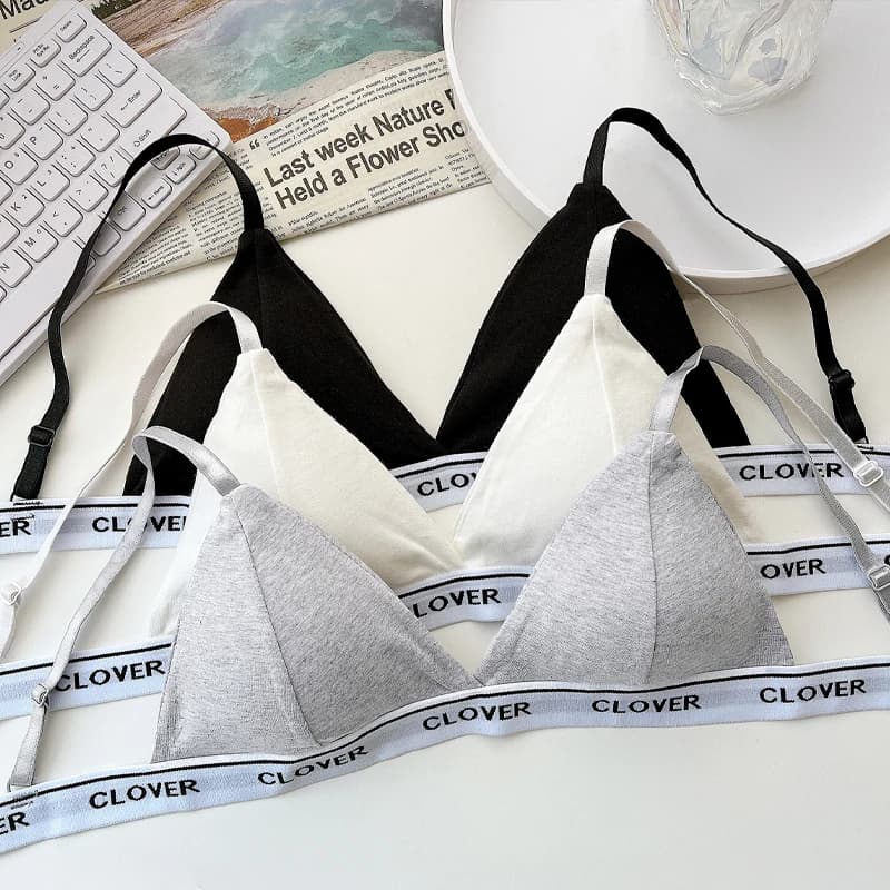 Women Cotton Sexy Bras V-neck Push Up French Triangle Cup Brassiere Soft Breathable Wireless Bralette Female Intimates Lingerie
