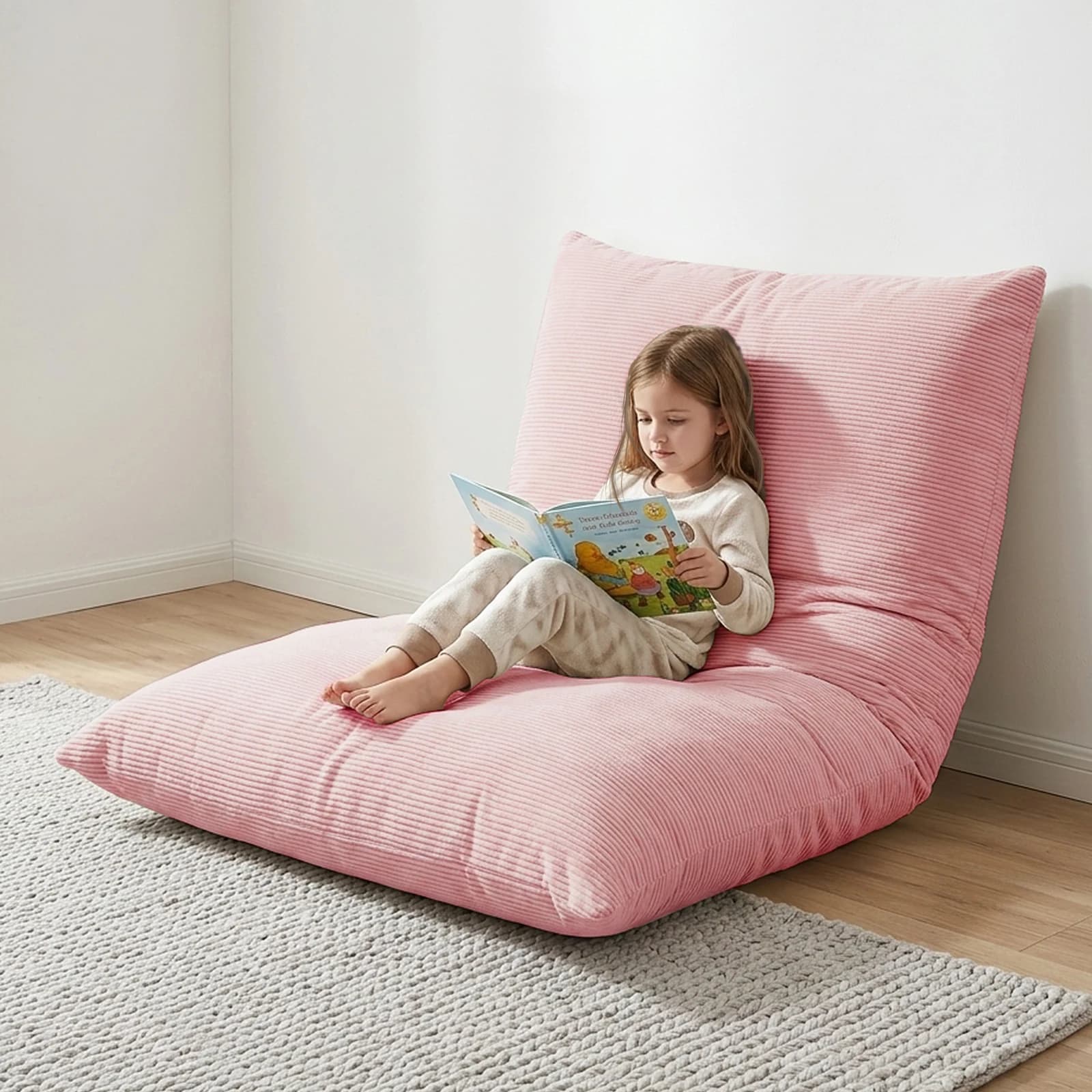 Divano Letto Pieghevole per Bambini con Copertura Morbida Rimovibile e Lavabile, Poltrona da Terra Imbottita in Schiuma