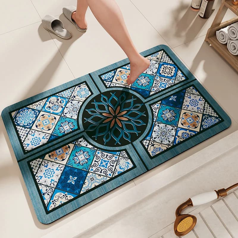 Supporto in silicone antiscivolo, tappetino da bagno assorbente e ad asciugatura rapida, contiene terra diatomea, decorazioni per la casa, tappeti da soggiorno