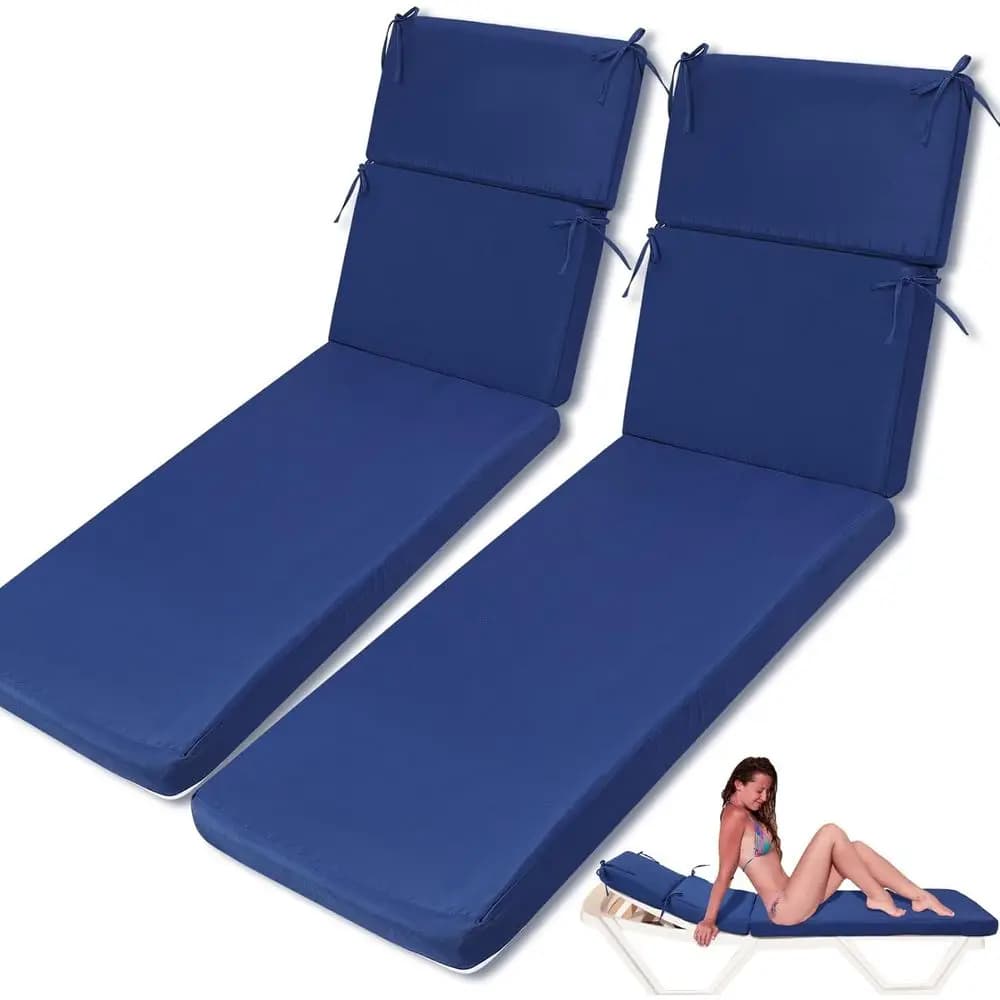 Confezione da 2 cuscini per chaise longue da interno/esterno, blu