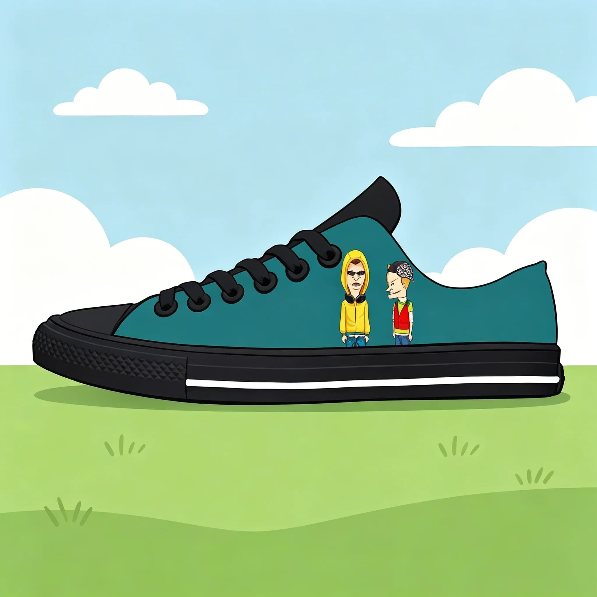 Beavis Vintage Anime Low Top Sneakers Retro Graphic Print Breathable Unisex Daily Footwear