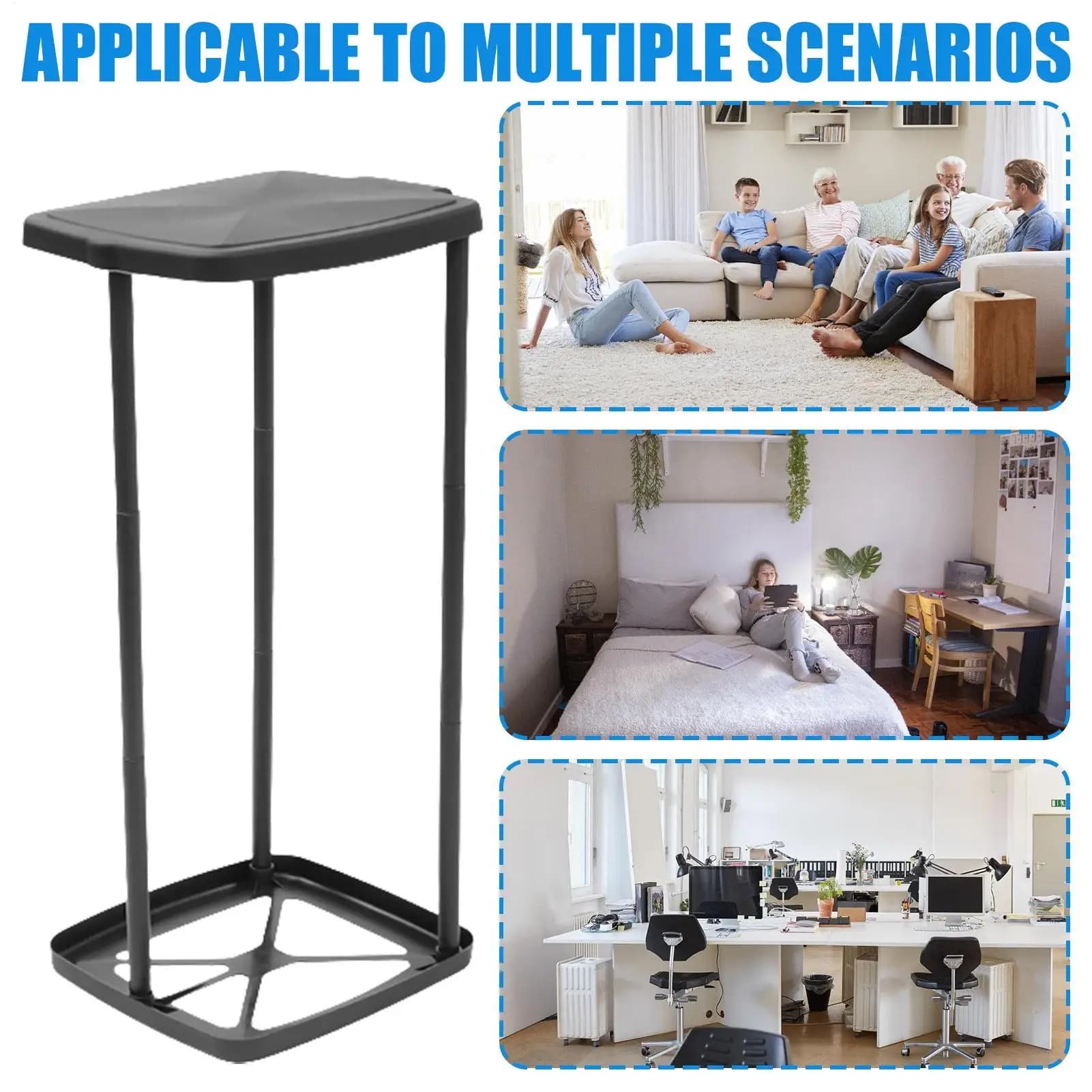 Supporto Portatile per Sacchi della Spazzatura, Contenitore Telescopico per Rifiuti con Coperchio per Soggiorno, Giardino e Prato