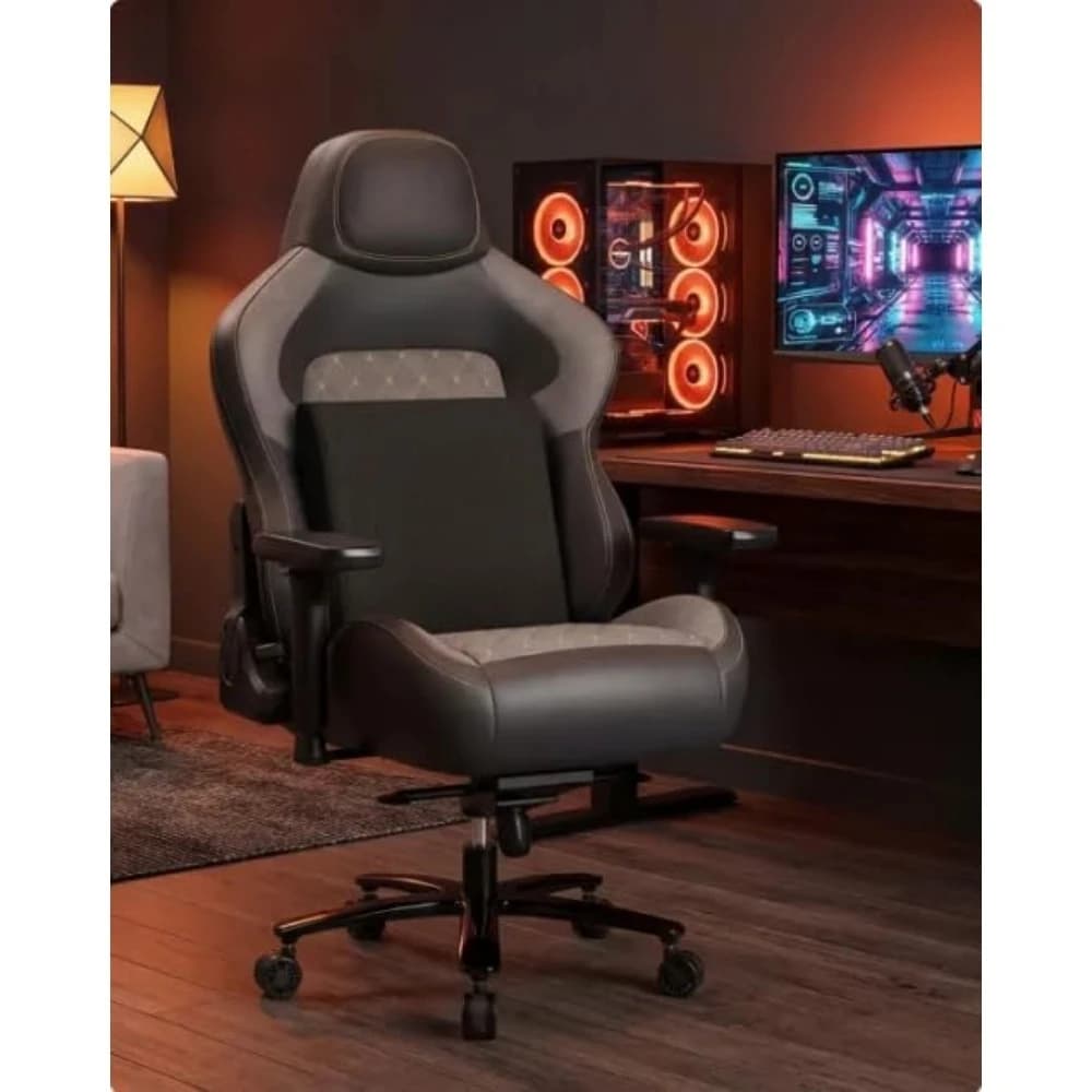 Sedia da Gaming Grande e Alta per Carichi Pesanti (200 kg), Sedia da Computer con Schienale Alto e Supporto Lombare in Memory Foam, Regolabile in 4D, Personalizzabile