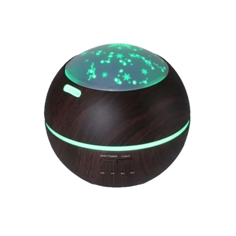 Diffusore di aromi a ultrasuoni con effetto legno, luce notturna creativa per la casa, umidificatore aromaterapico