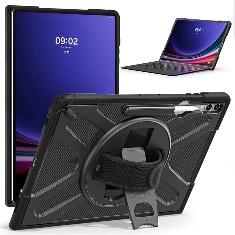 Custodia tablet per Samsung Galaxy Tab S8 S9 S10 S11 Ultra 14.6 pollici SM-X900 SM-X910 Rotazione Anello a mano Supporto Custodia antiurto