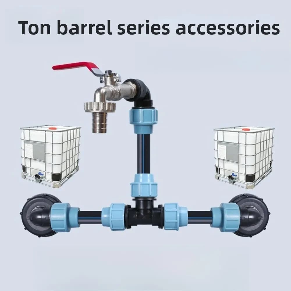 Connection Kit IBC Adapter Faucet Output 3/4 "for container reservoir rain water reservoir Faucet output swan neck IBC