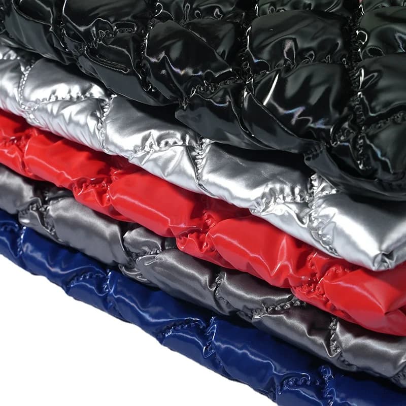 Matte PU Leather Quilting Ultrasonic Embossing Fabric, Quilted Cotton Composite Fabric for Clothing Luggage, 137cm Width