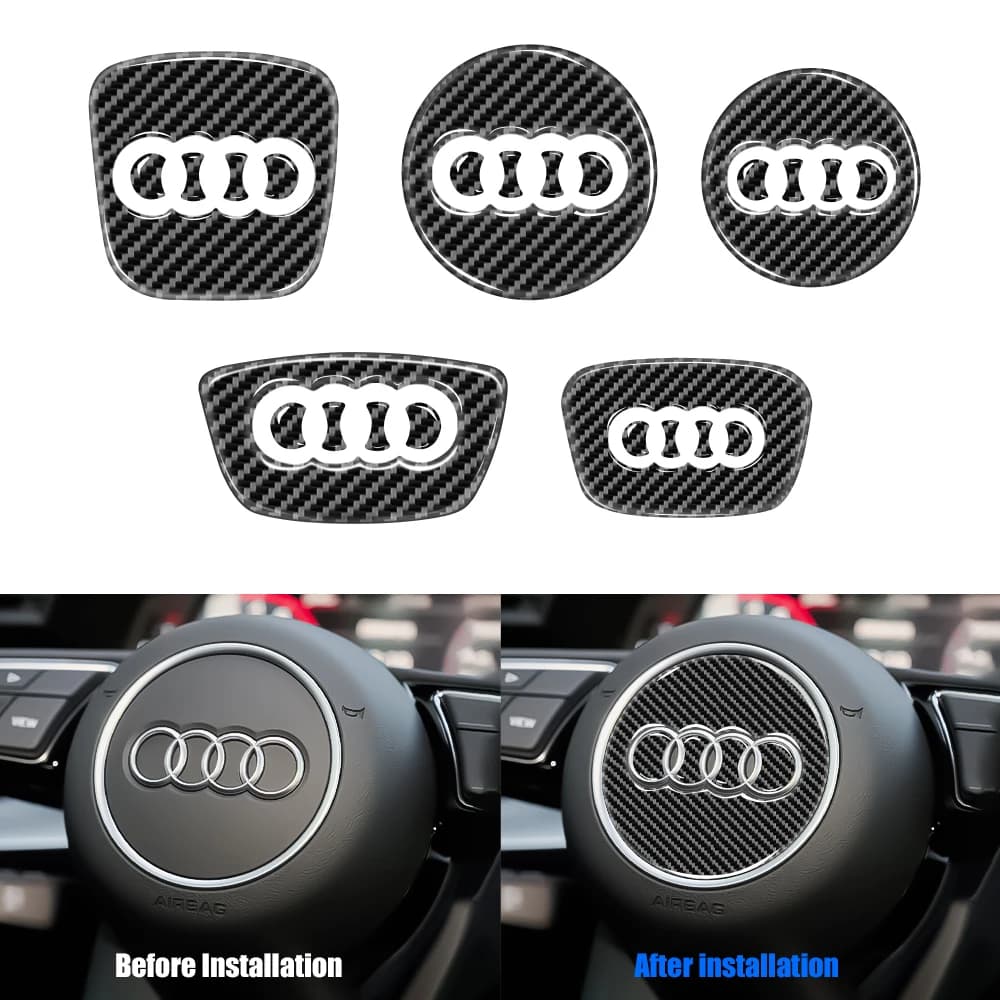 Carbon Fiber Car Wheel Trim Emblem Wall decal Cover Decor Car accessories for AUDI A3 A4L Q3 Q7 Q6L S3 Q2L A4 Q5L Q8