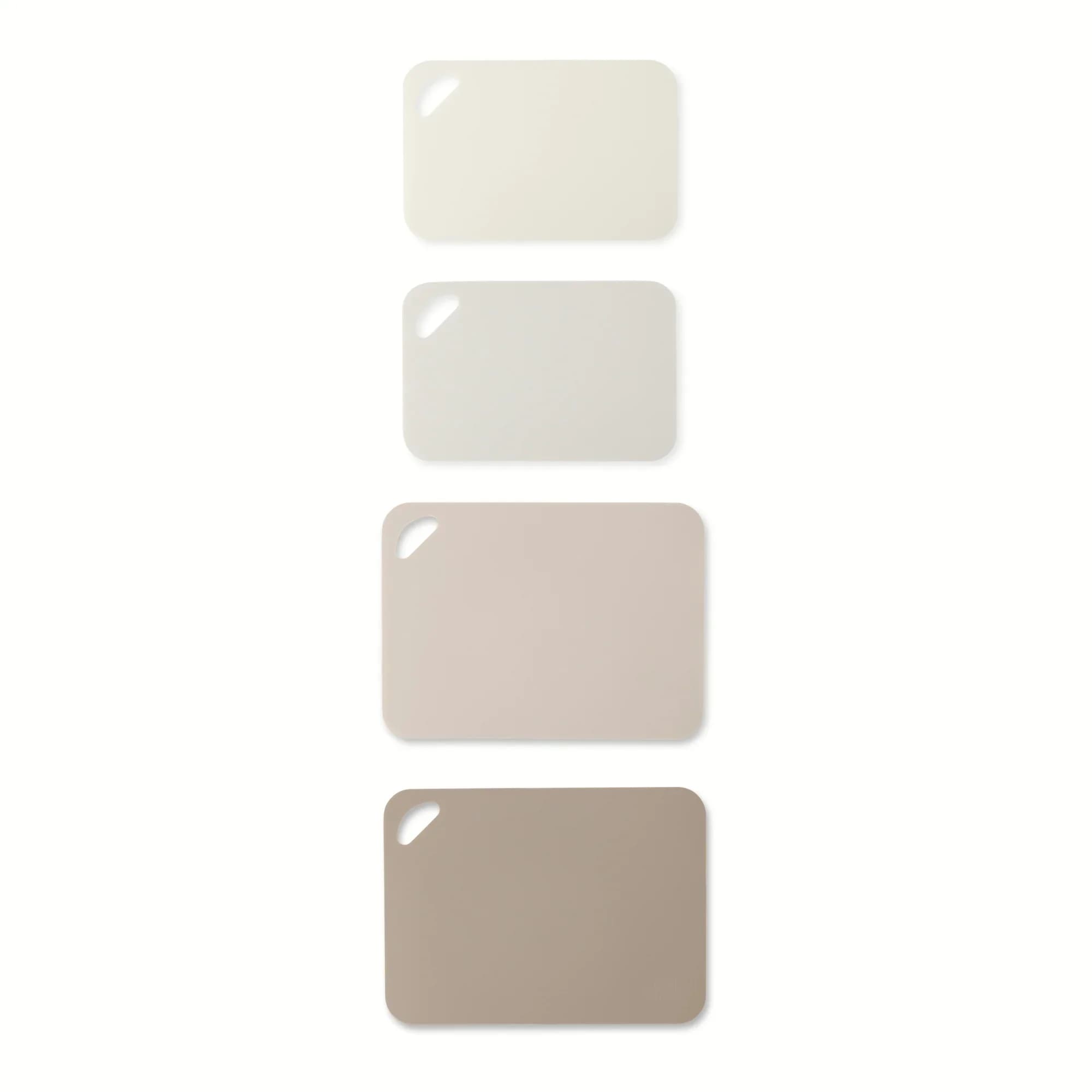 Set di 4 Taglieri in Polipropilene, SM 7.5"x11.4", MD 9.8"x13.4", Crema, Resistenti Tappetini da Cucina per Cucinare a Casa