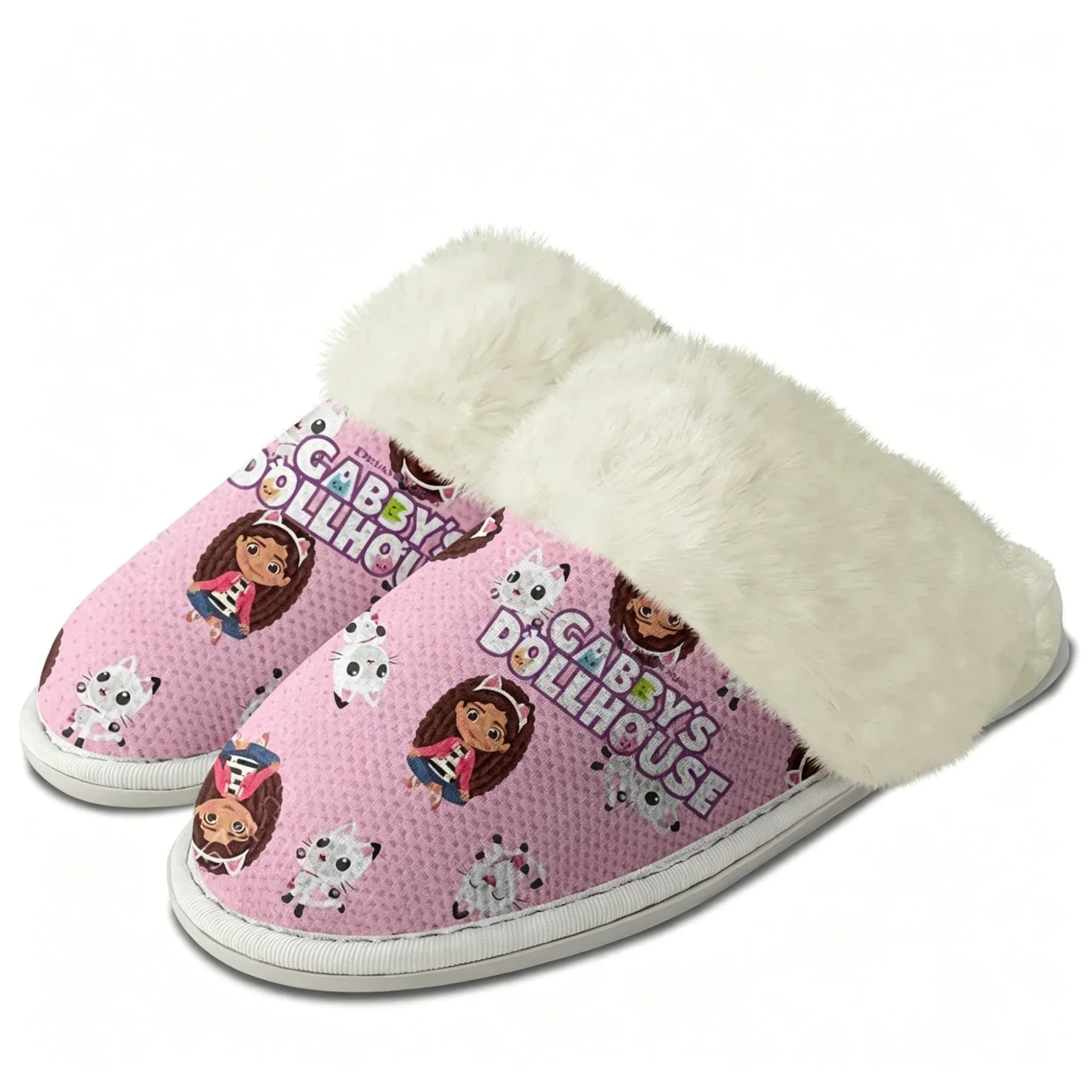 Funny Gabbys Dollhouse Shoes Custom Slippers Anime Men Women Home Cotton Plush Bedroom Casual Custom Thermal Lightweight Slipper
