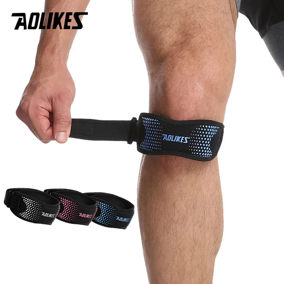 AOLIKES 1PCS Adjustable Knee Pad Knee Pain Relief Patella Stabilizer Brace Support for Hiking Soccer Basketball Running Sport