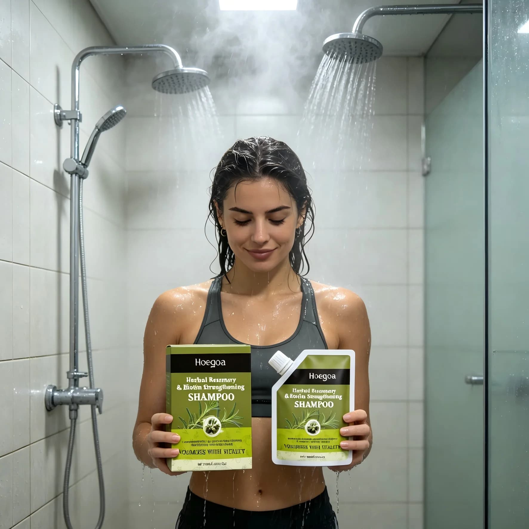 Shampoo Organico Hoegoa al Rosmarino per la Crescita dei Capelli con Biotina, Volumizzante e Anti-Caduta, 100ml