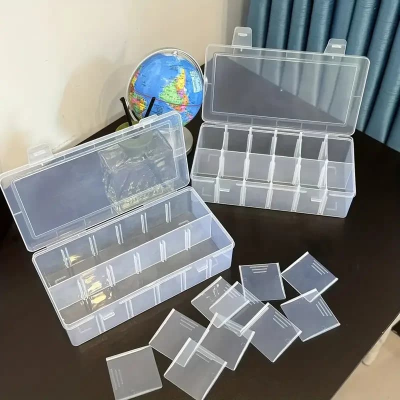 1Pc 12-Grid Plastic Organizer Storage Box With Splitters Tape Container Jewelry Handicrafted Fishing Equipment Handicraft Storage beads