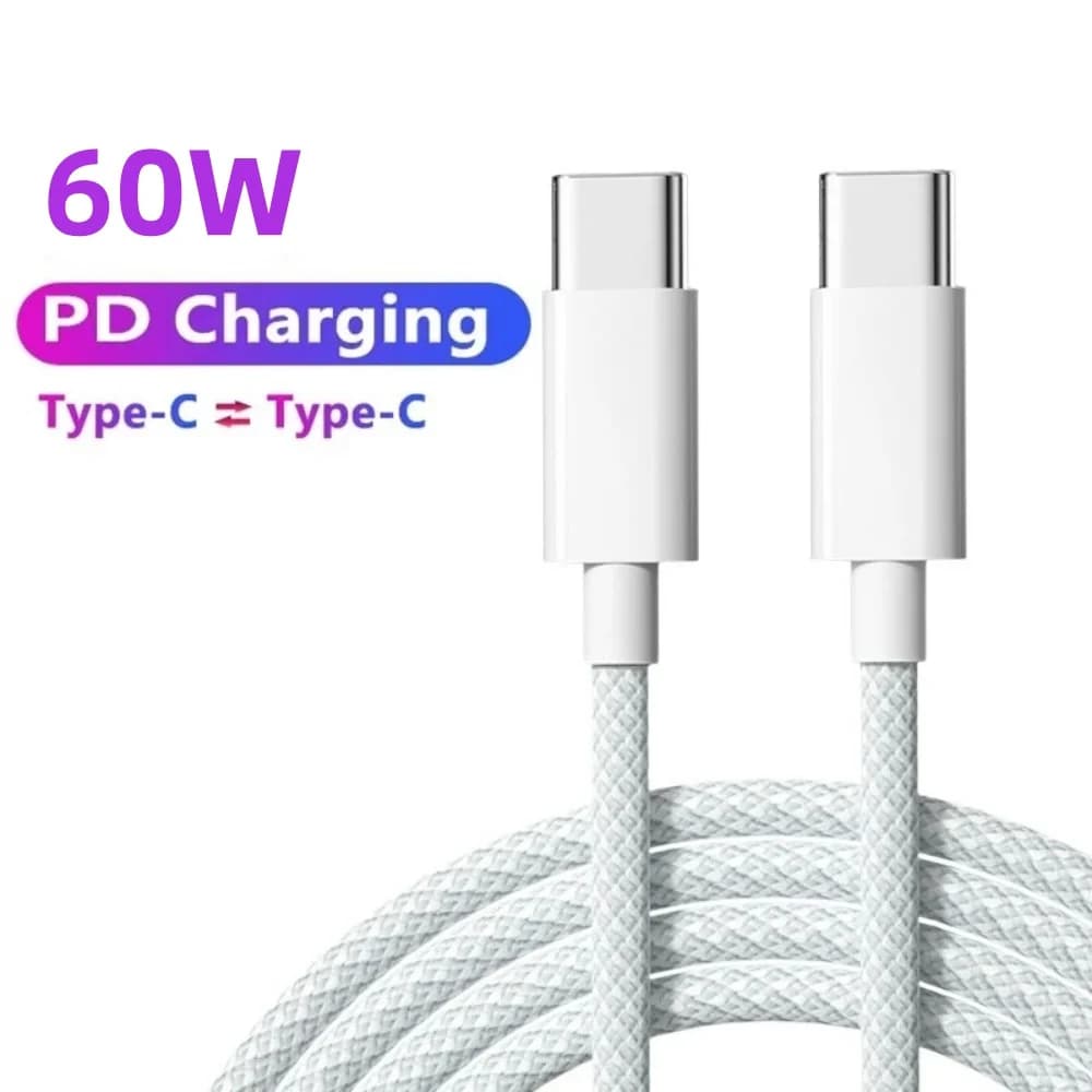 Cavo PD da USB C a USB C da 240 W Cavo dati per caricabatterie per telefono a ricarica rapida intrecciato in nylon per iPhone 16 15 Pro Cavo di ricarica rapida Samsung
