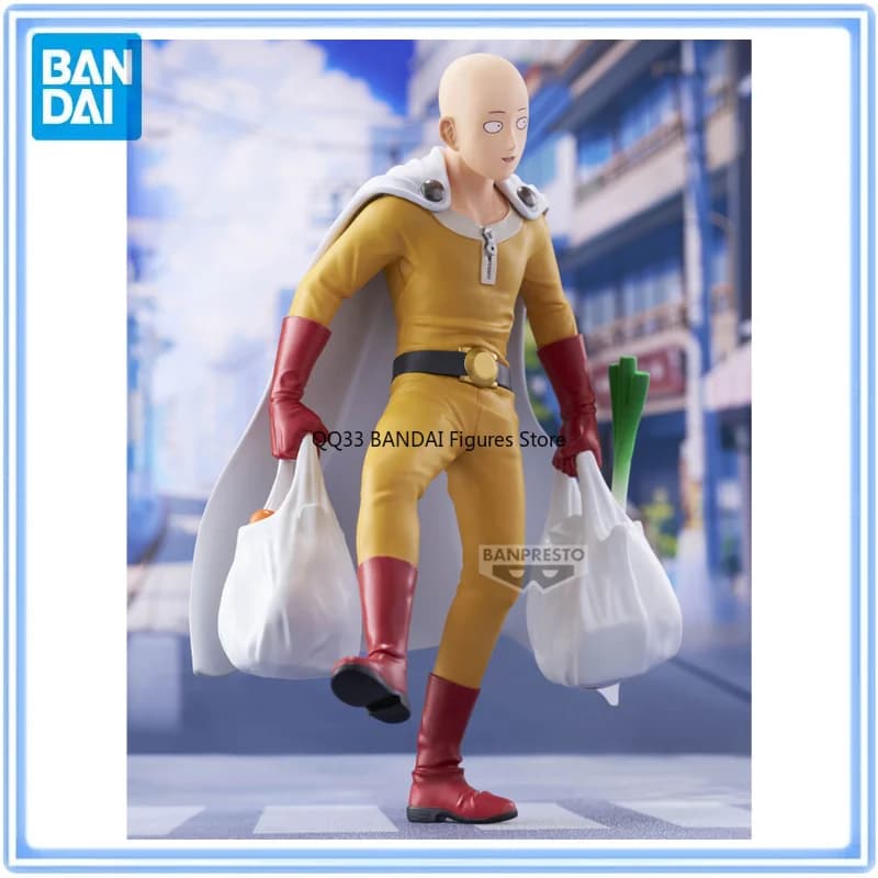 BANDAI Originale ONE PUNCH-MAN Saitama Shopping One Punch Life Action Figures Modello Da Collezione Ornamenti Per Il Desktop