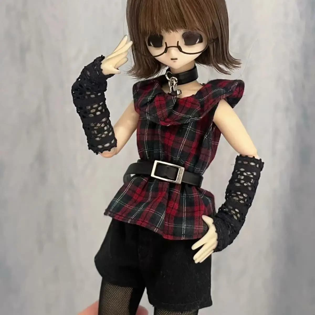 For Azone M Spice Girl Plaid Gothic Uniform Set For 1/6 BJD OB22 OB24 Mitian4 Angel of dream AOD Dress up Doll Outfit Clothing