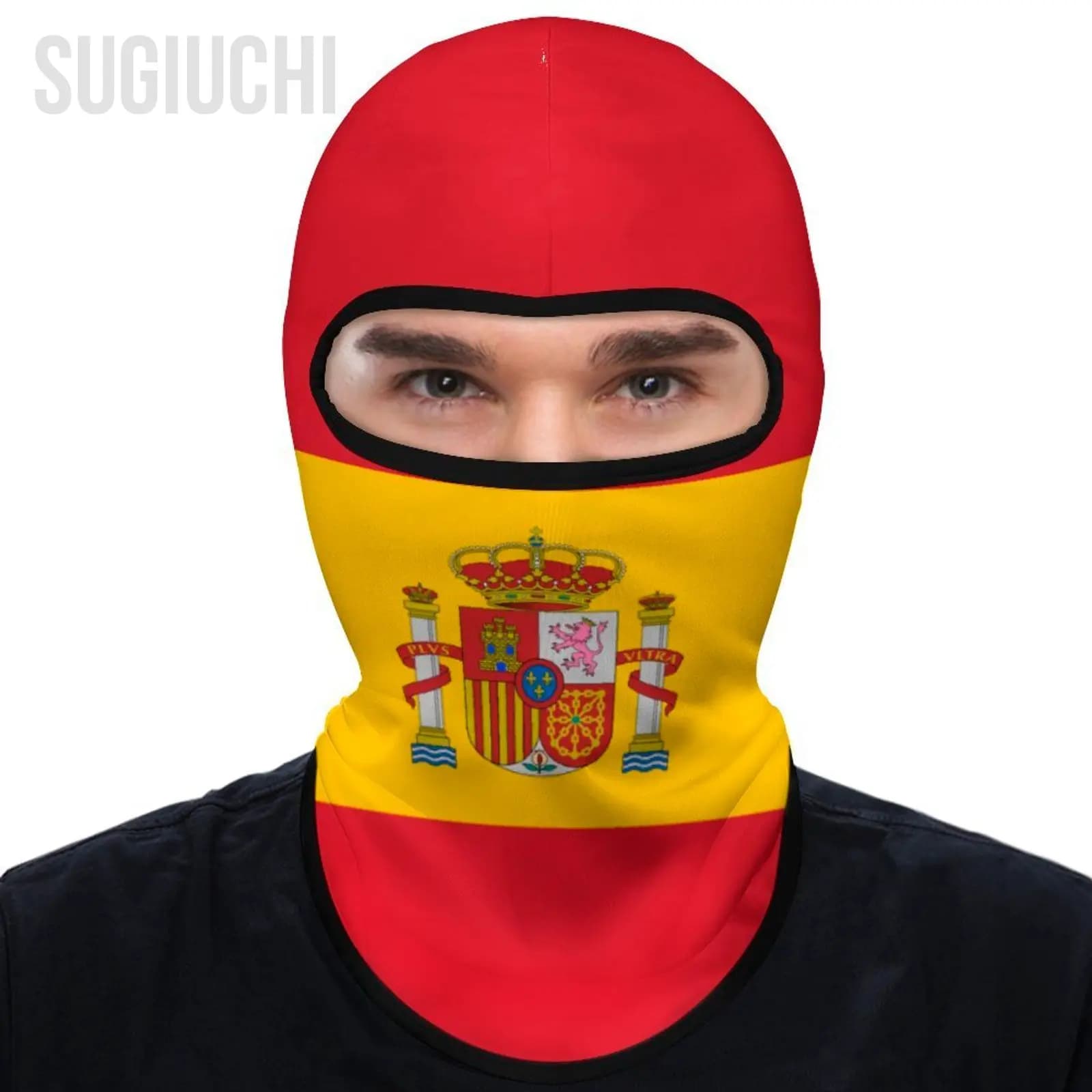 Flag of Spain Outdoor fresh sunscreen Moto Biker motorcycle mask Windproof cap Mask Windproof cap Biker Bicycle Biker